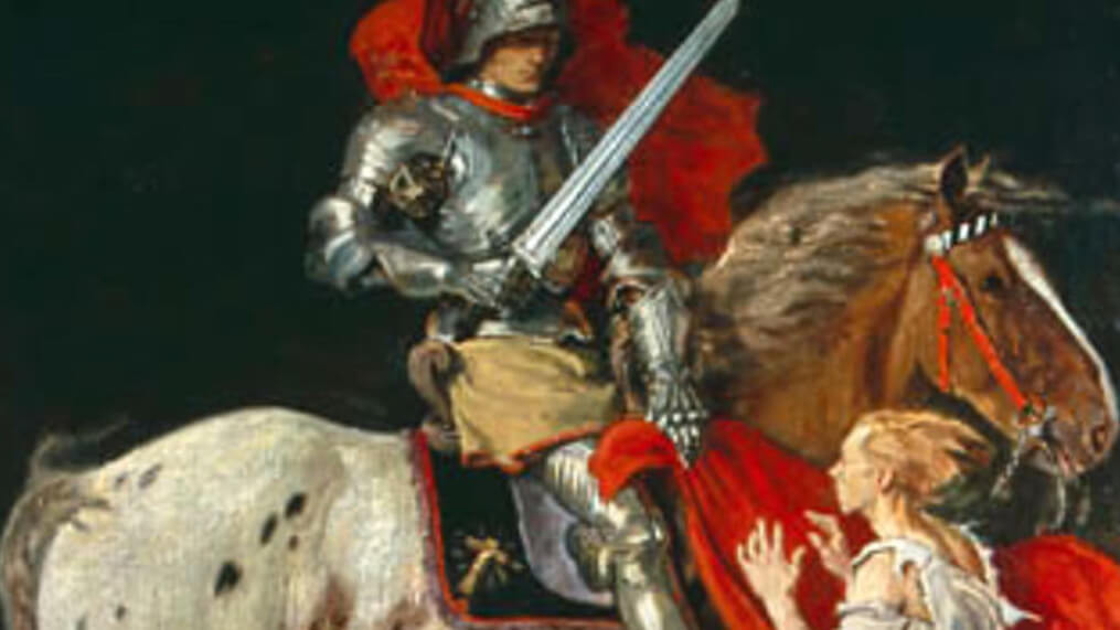 Julius Paul Junghanns, St. Martin Mantelspende, Öl auf Leinwand, 100 x 91 cm, Stadtmuseum Düsseldorf, Objektnummer SMD.B 2106.